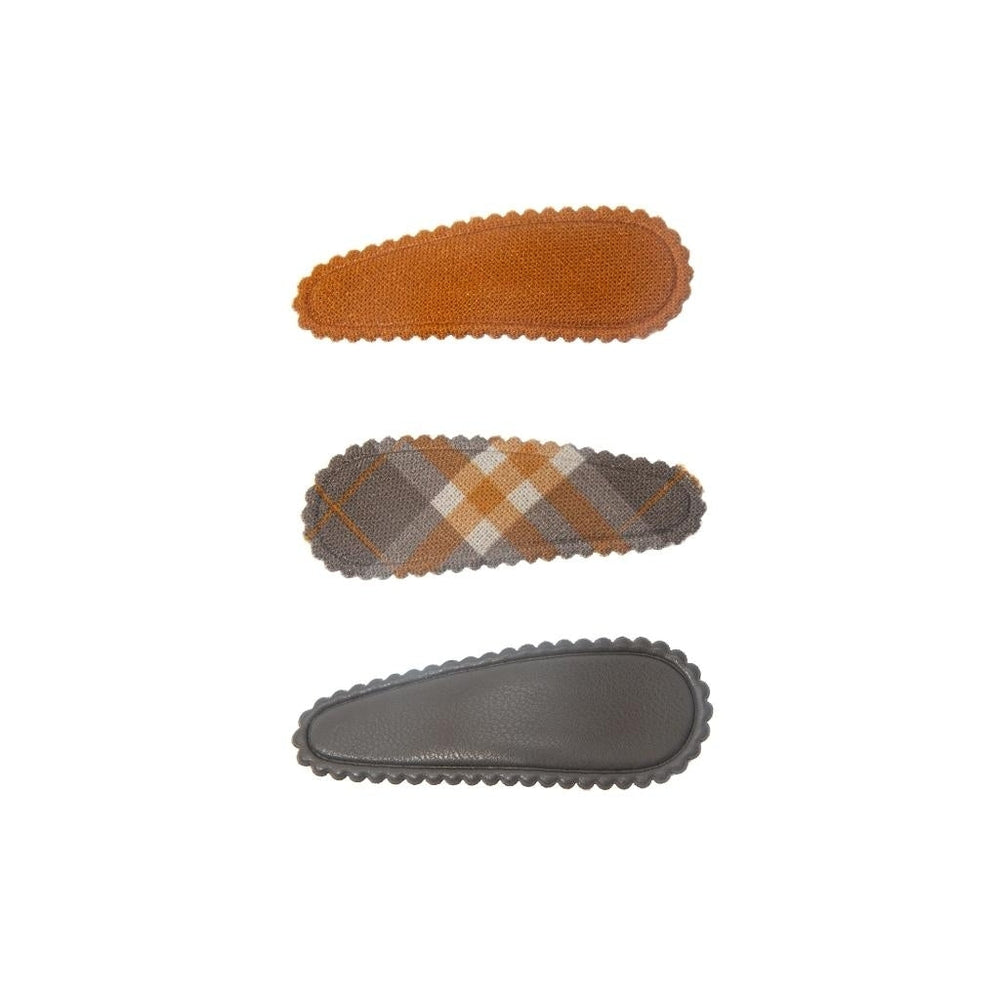 GRECH & CO. Snap Clips Combi set of 3 Hair accessories Storm Plaid