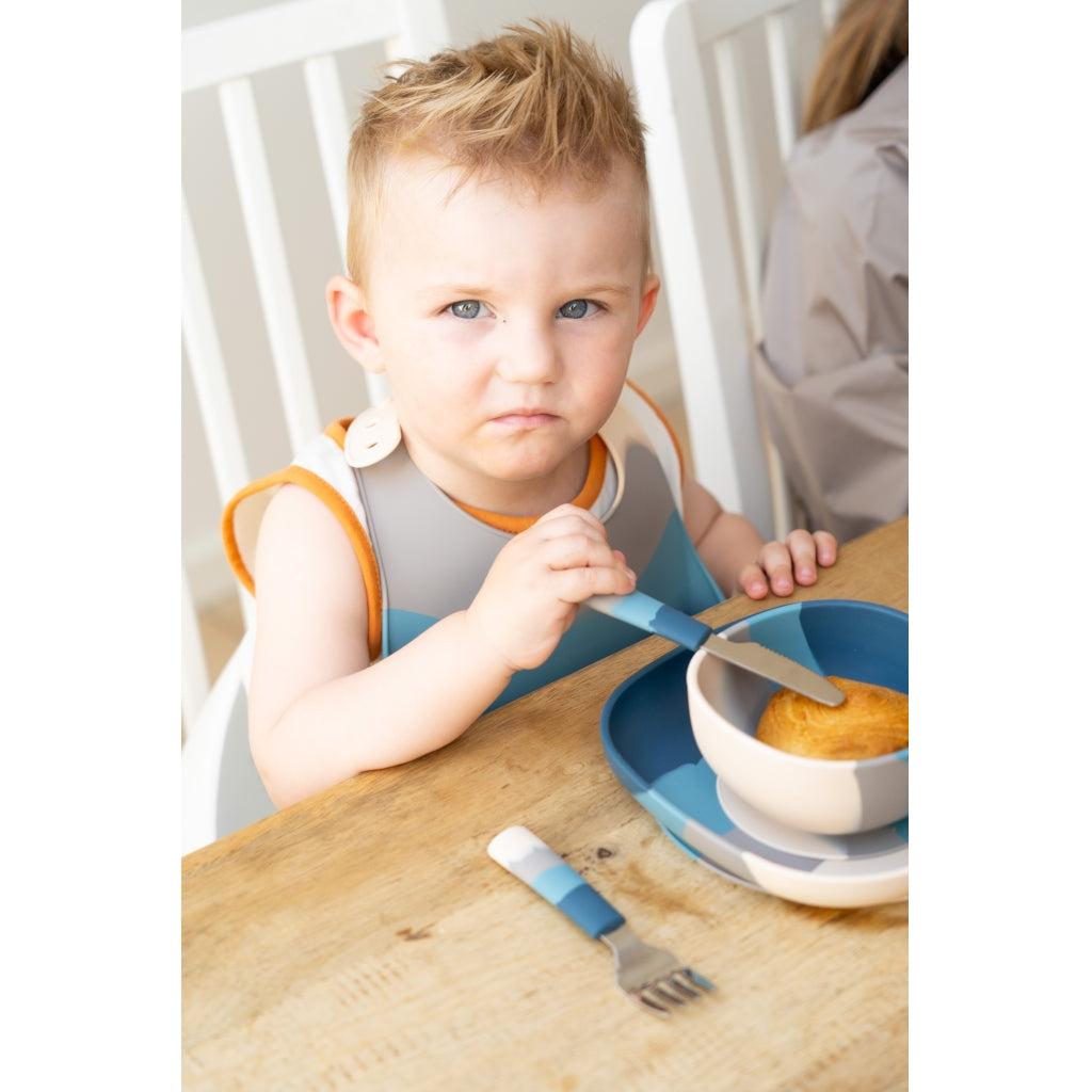 GRECH & CO. Suction Silicone Bowl | Color Splash Collection Tableware Desert Teal Ombre