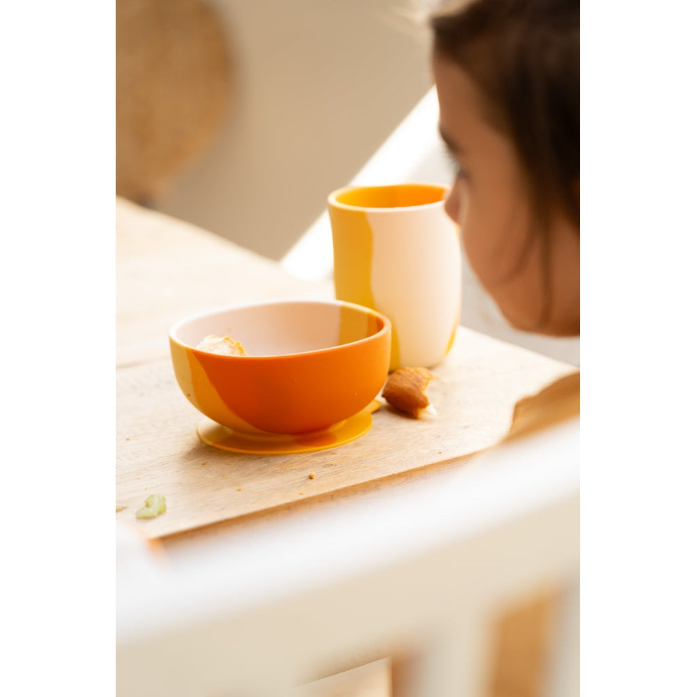 GRECH & CO. Suction Silicone Bowl | Color Splash Collection Tableware Sienna Ombre