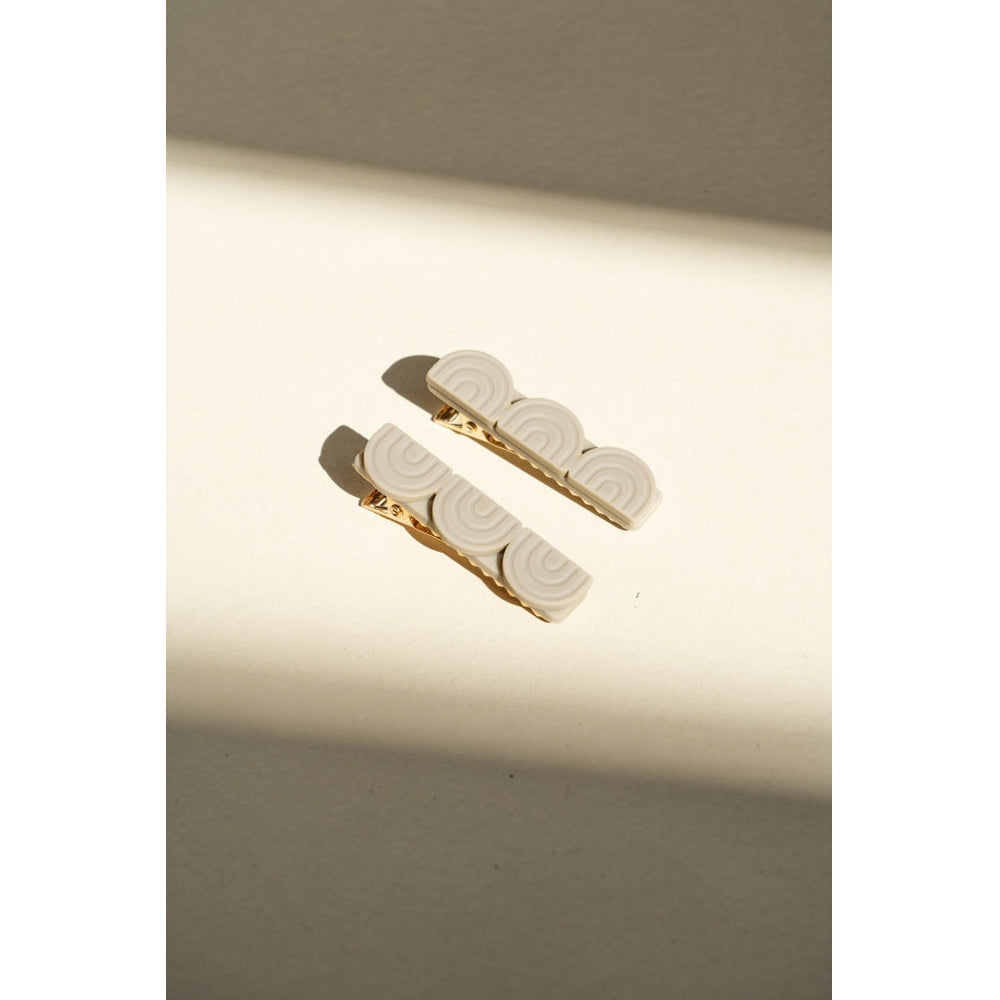GRECH & CO. Tri Rainbow Bar | Hair Clips Set of 2 Hair clips Fog