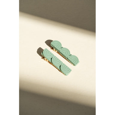 GRECH & CO. Tri Rainbow Bar | Hair Clips Set of 2 Hair clips Jade