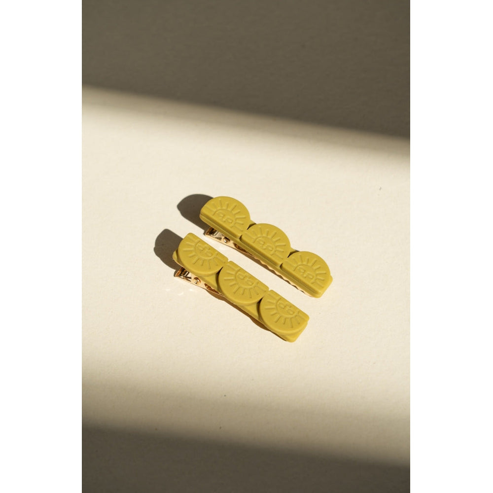GRECH & CO. Tri Sun Bar | Hair Clips Set of 2 Hair clips Chartreuse
