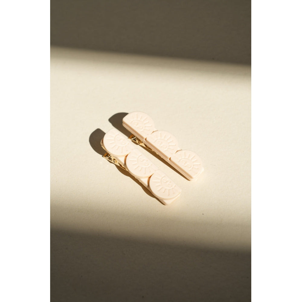 GRECH & CO. Tri Sun Bar | Hair Clips Set of 2 Hair clips Creamy White