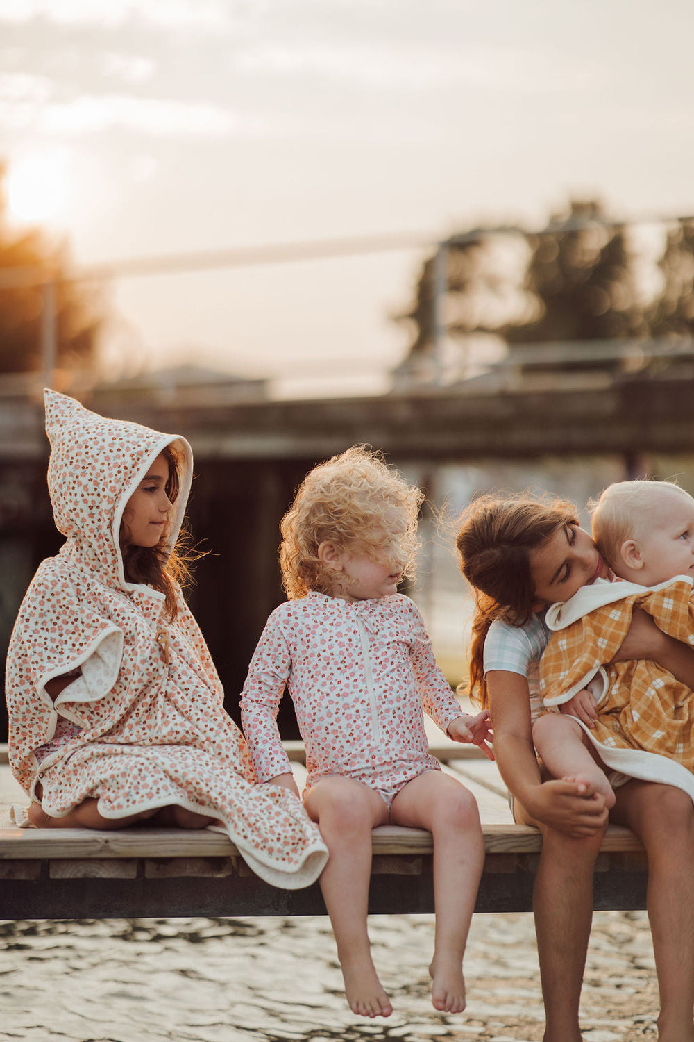 Bathing  Towel Poncho | Organic Cotton - Sunset Meadow