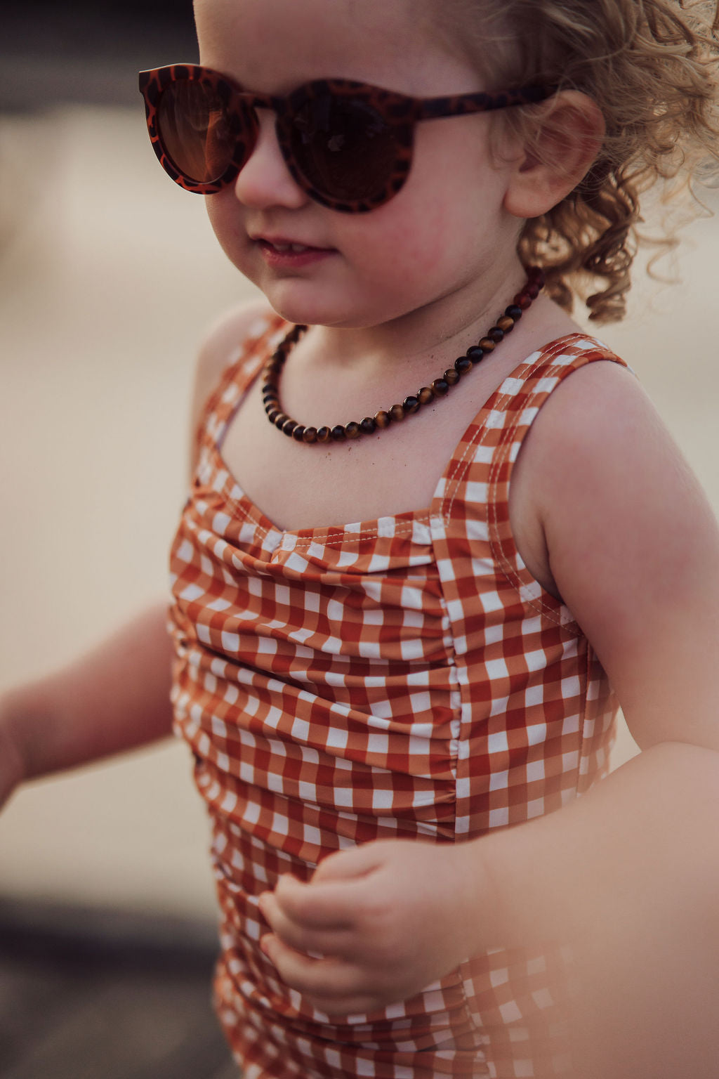 Vintage Girls 1 Piece Swimsuit | UPF + Recycled - Sienna Gingham