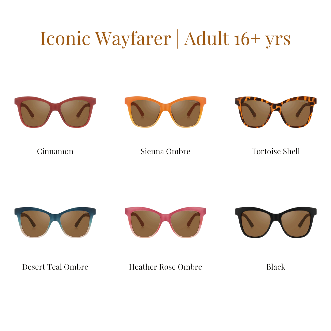 Iconic Wayfarer Ombre  | Polarized Sunglasses | Adult | 15+ Y | Cinnamon